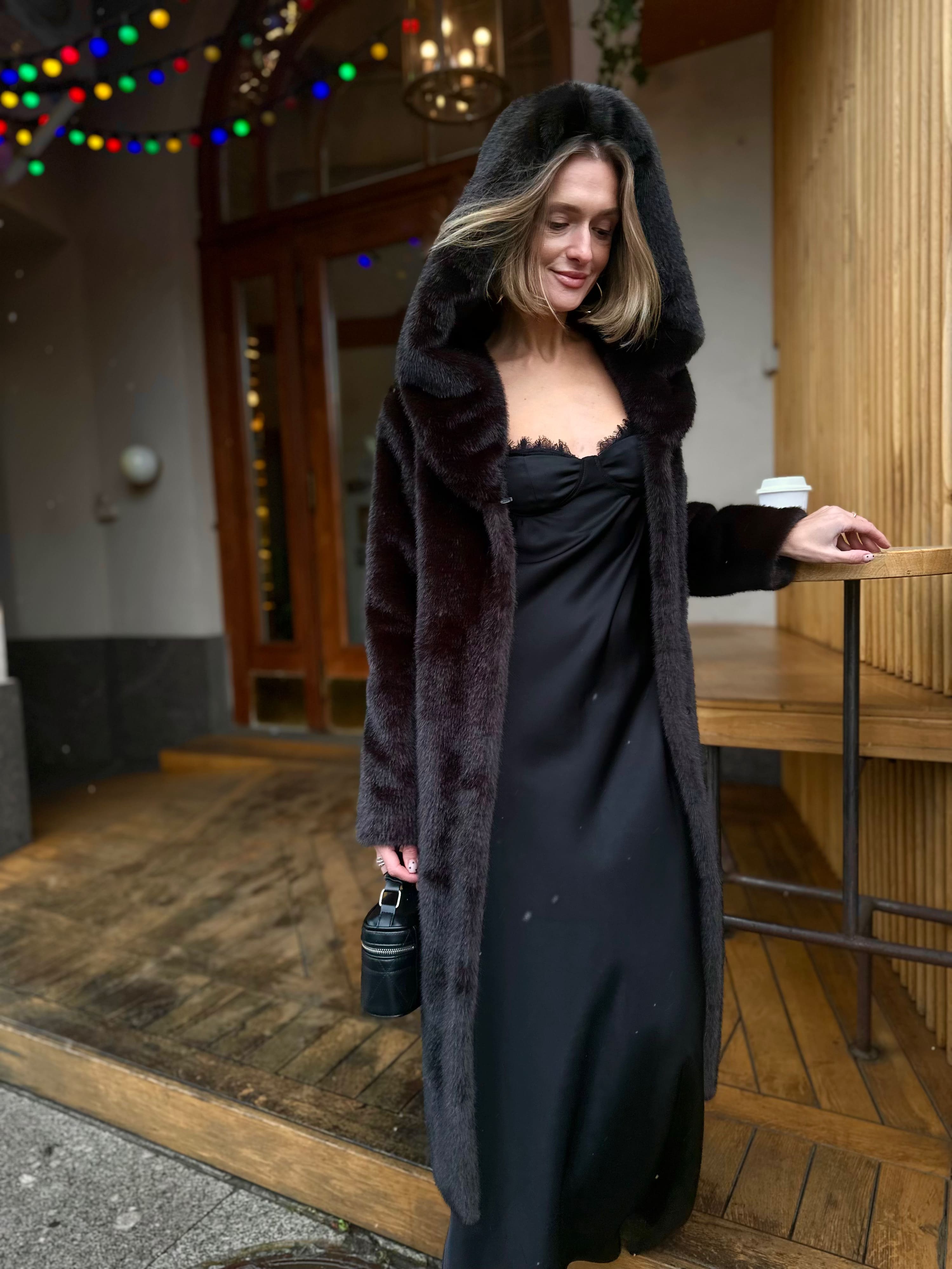 Шуба Forever из искусственного эко меха от ANSE, Горький шоколад цвет, размер S, M, L, XL, XXL, , .