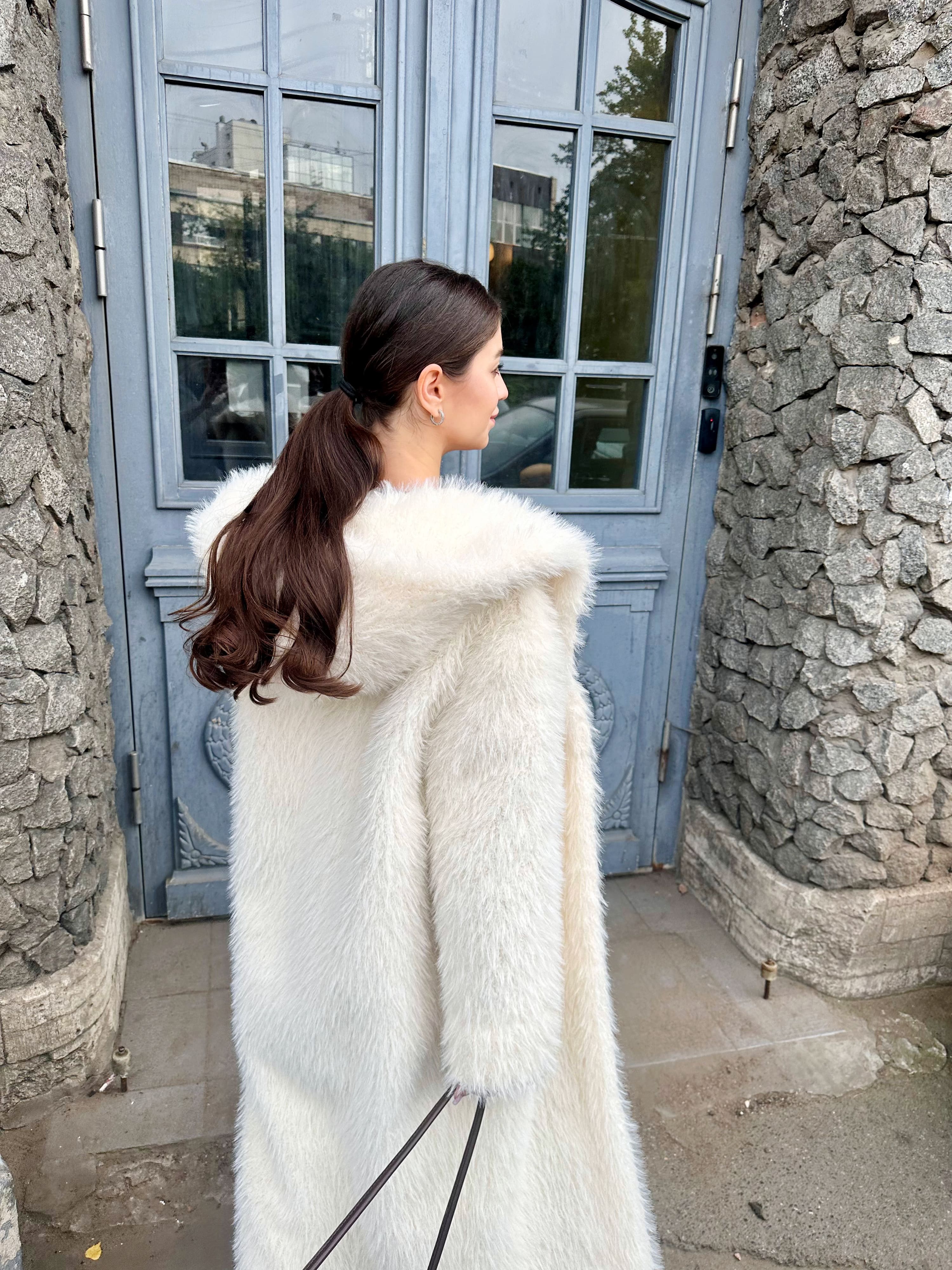 Шуба Ice Cream из искусственного эко меха от ANSE, Молочный цвет, размер XS, S, M, L, XL, , .