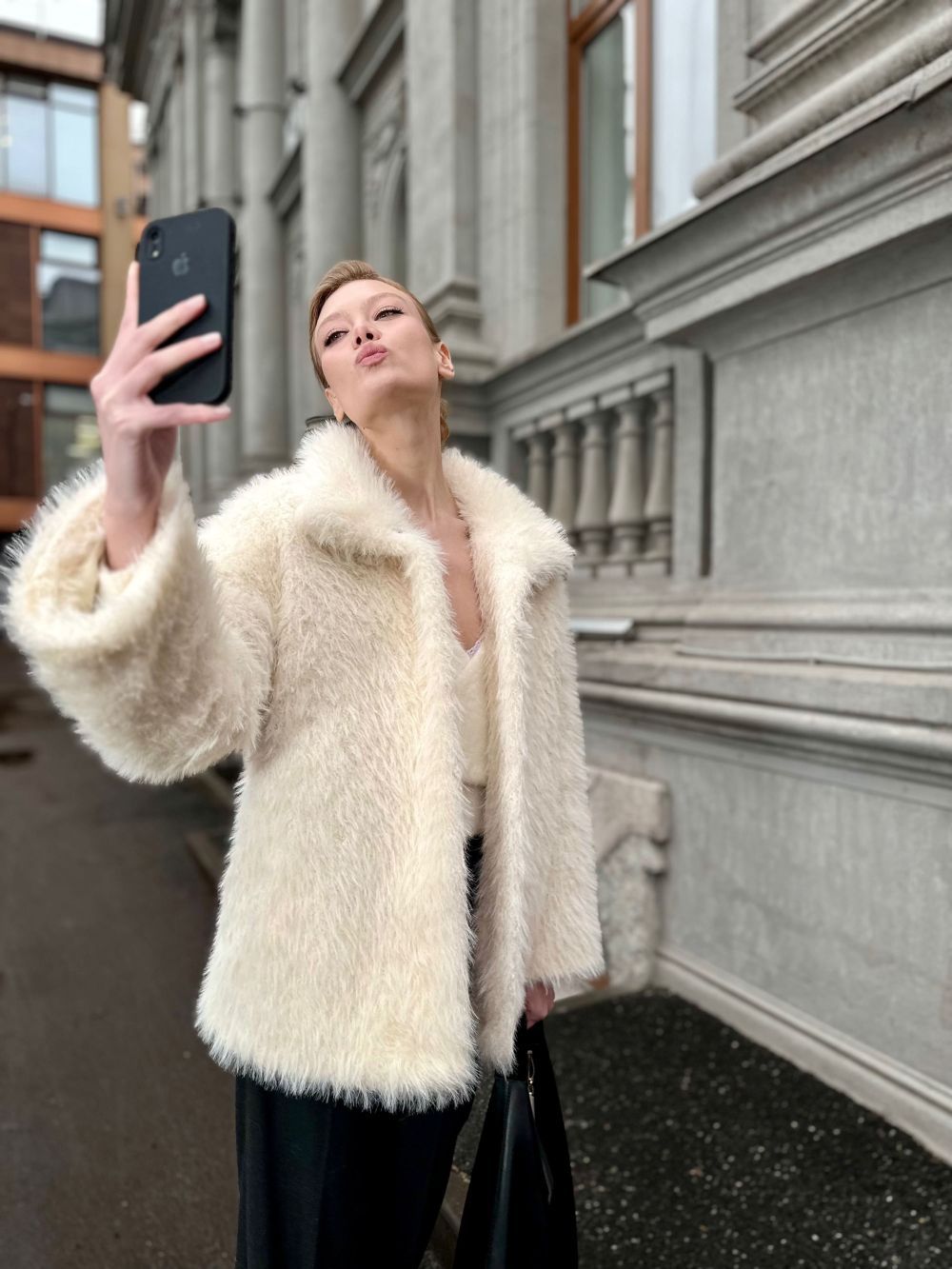 Шуба Calmness из искусственного эко меха от ANSE, Белый цвет, размер S, M, L, XL, , .