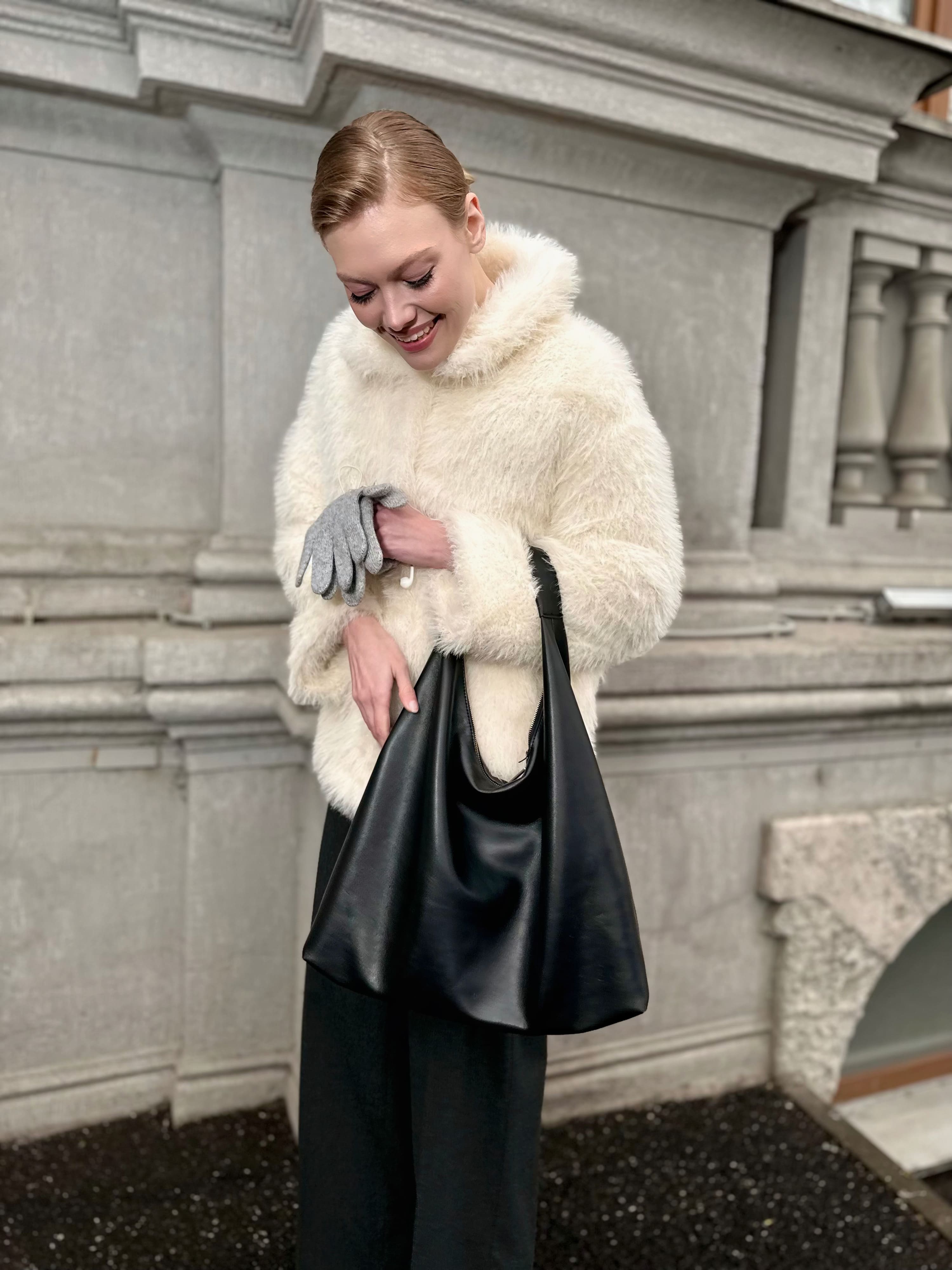 Шуба Calmness из искусственного эко меха от ANSE, Белый цвет, размер S, M, L, XL, , .