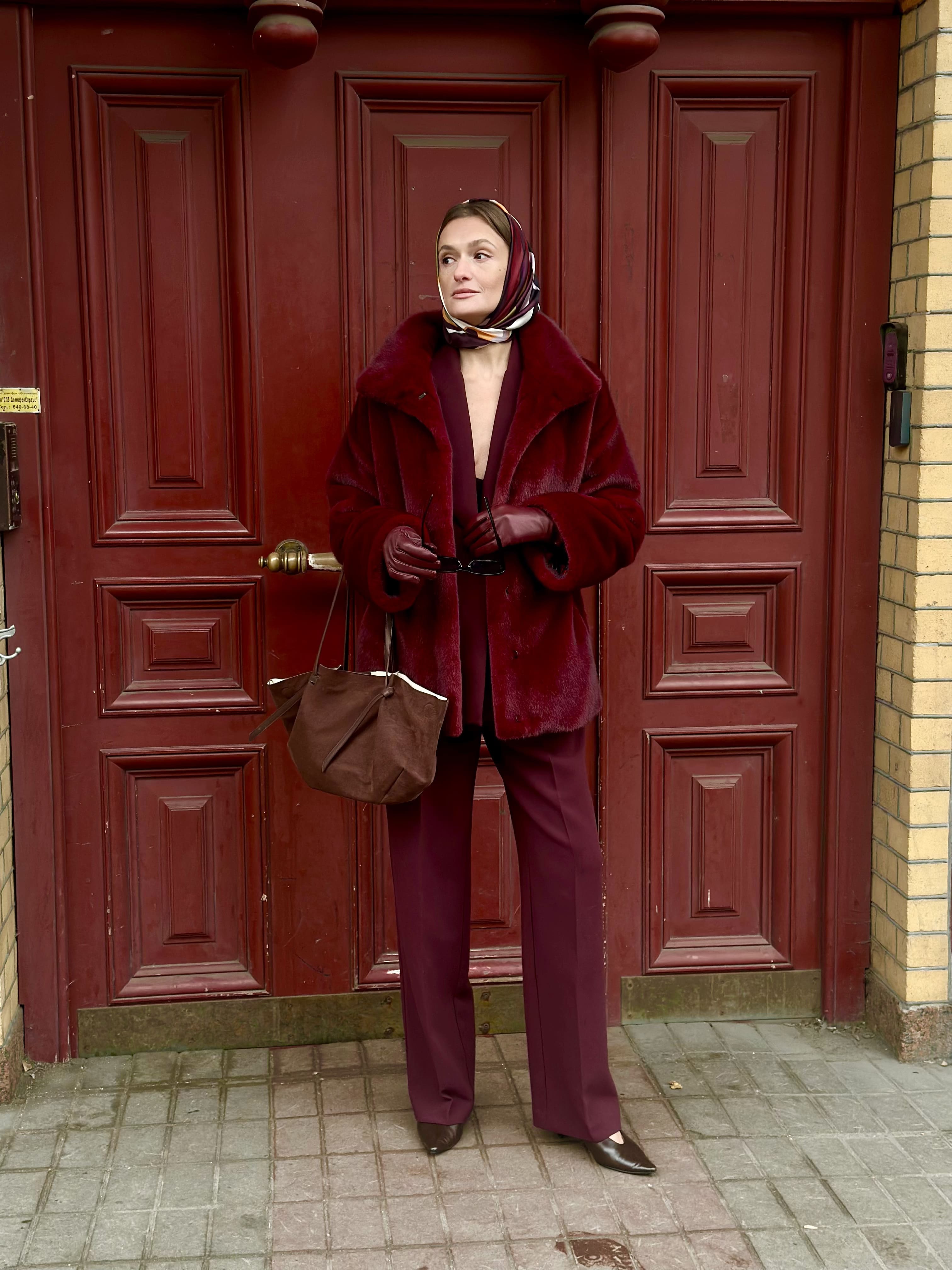 Шуба Marsala из искусственного эко меха от ANSE, Вишнёвый цвет, размер S, M, L, XL, , .