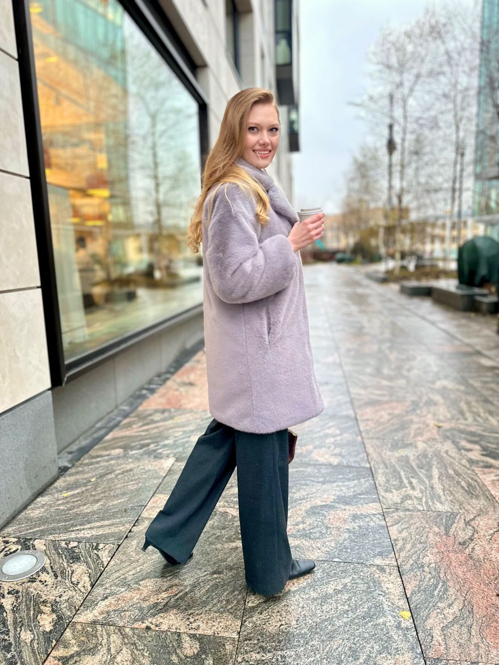 Шуба Path из искусственного эко меха от ANSE, Графит цвет, размер S, M, L, XL, , .