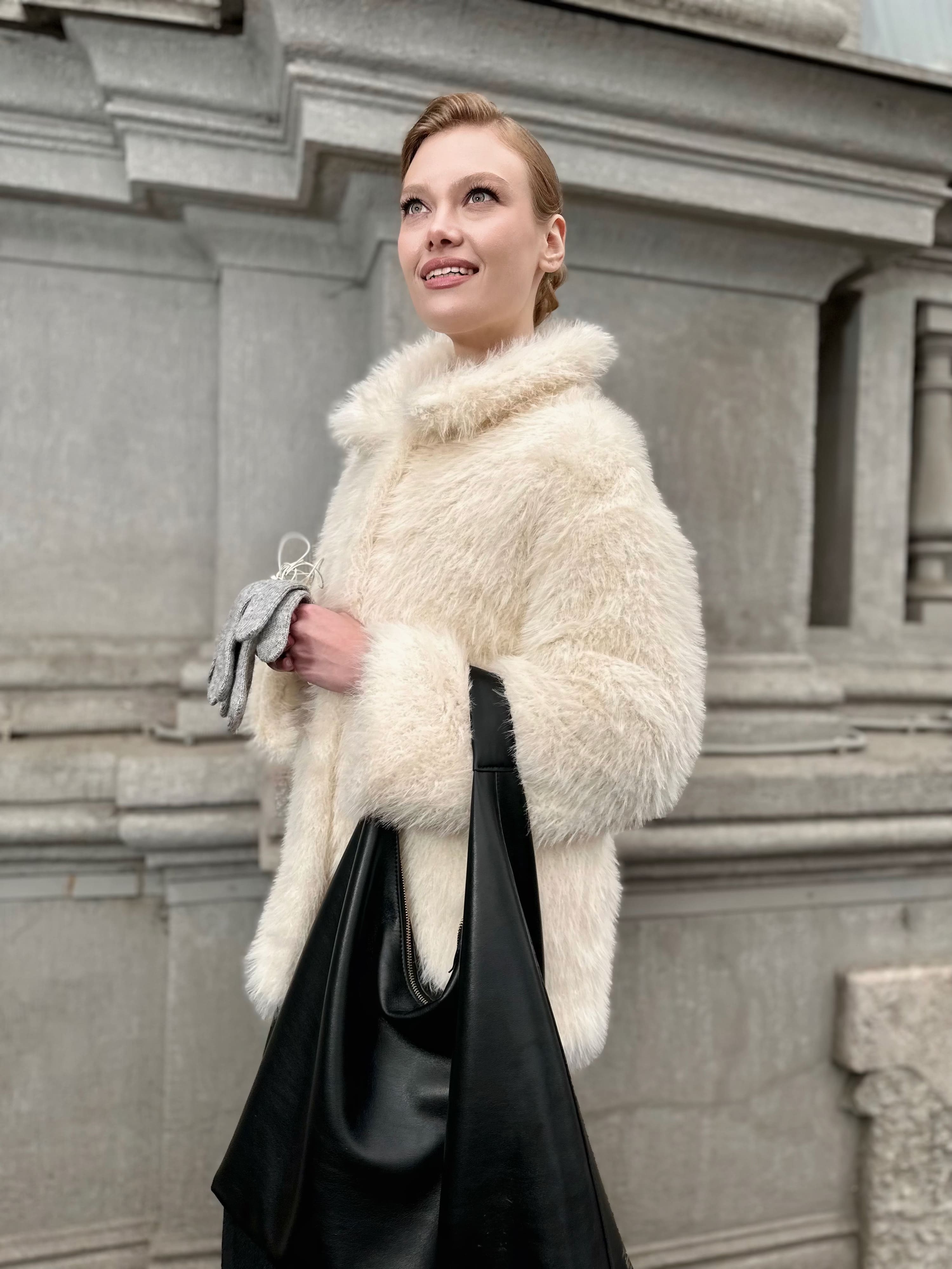 Шуба Calmness из искусственного эко меха от ANSE, Белый цвет, размер S, M, L, XL, , .