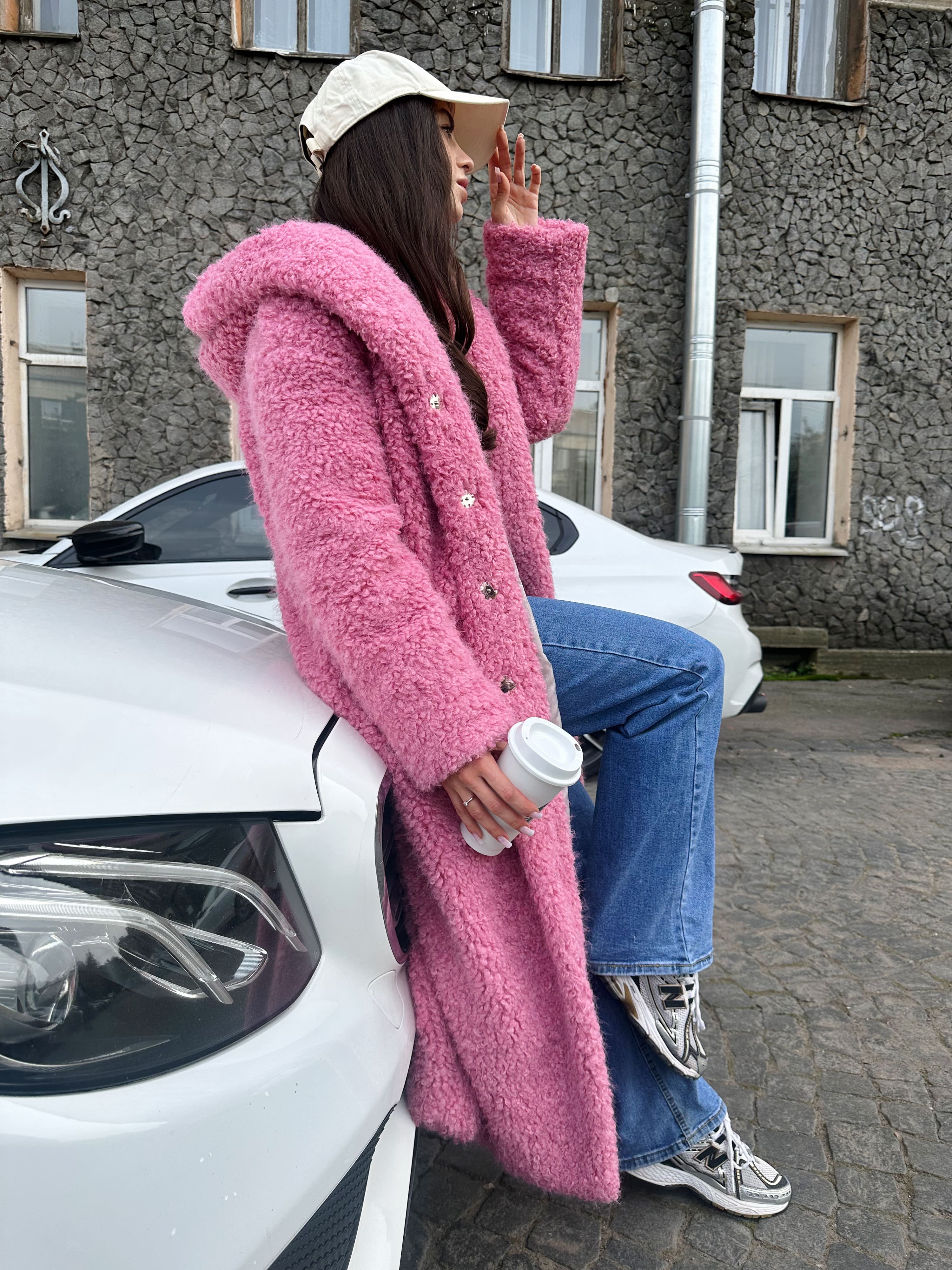 Шуба Pink Fruit из искусственного эко меха от ANSE, Ягодный сорбет  цвет, размер XS, S, M, L, XL, , .