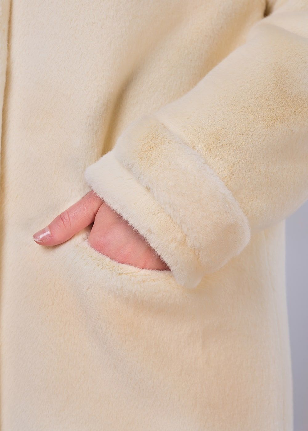 Шуба Lemon cream  из искусственного эко меха от ANSE, Лимонный крем цвет, размер S, M, L, XL, , .