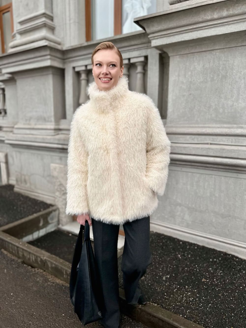 Шуба Calmness из искусственного эко меха от ANSE, Белый цвет, размер S, M, L, XL, , .