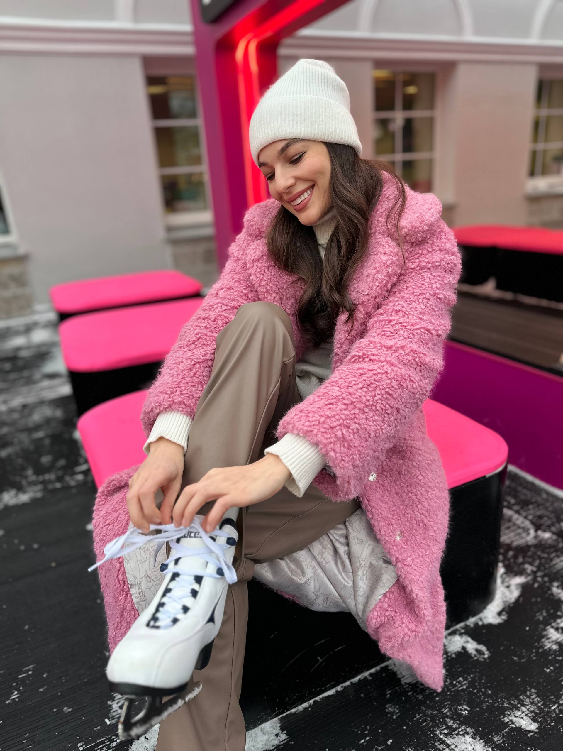 Шуба Influence из искусственного эко меха от ANSE, Ягодный сорбет  цвет, размер S, M, L, XL, XXL, , .