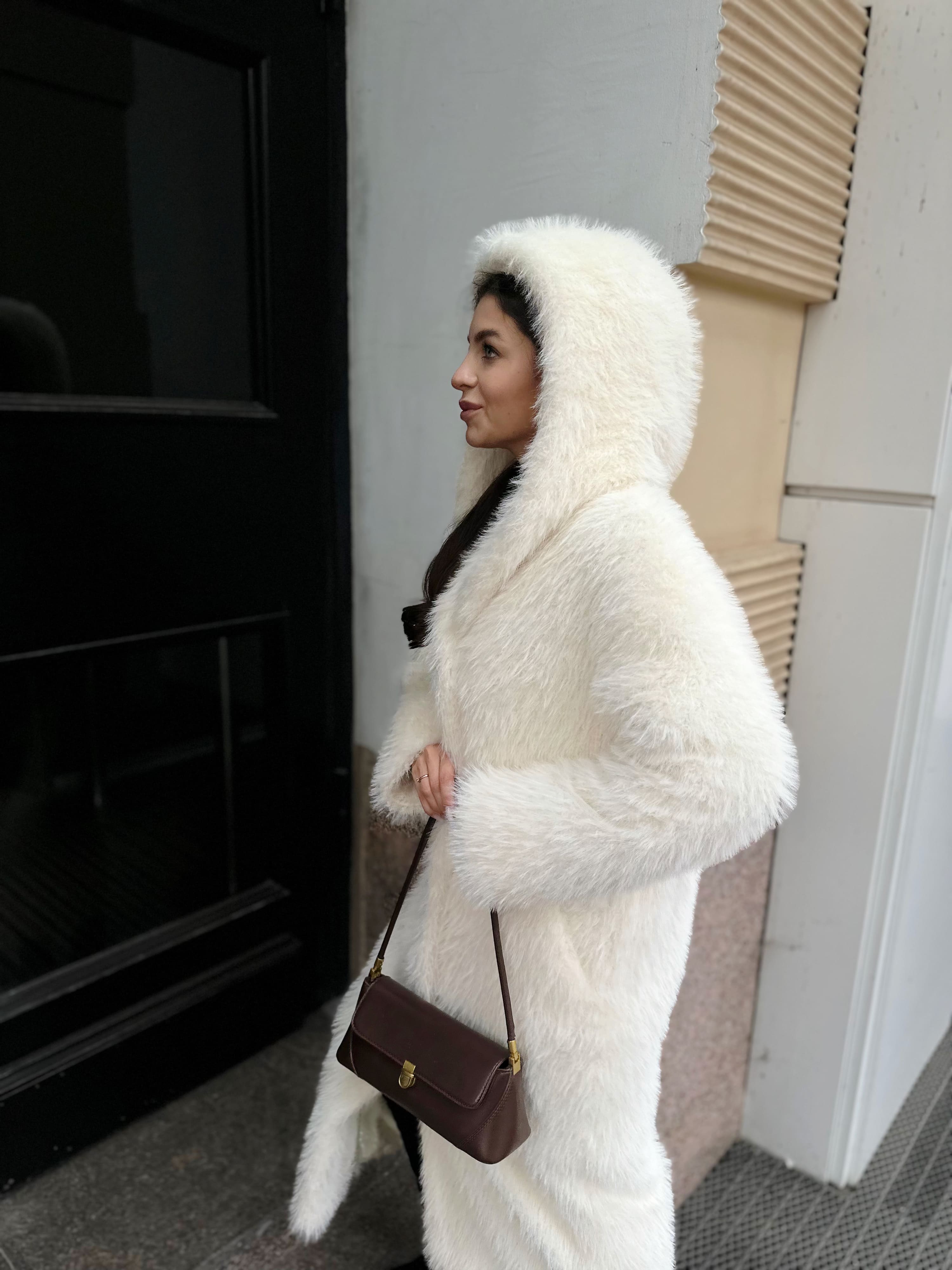 Шуба Ice Cream из искусственного эко меха от ANSE, Молочный цвет, размер XS, S, M, L, XL, , .