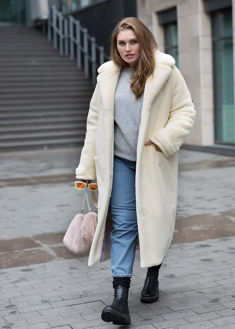 Шуба Lemon cream  из искусственного эко меха от ANSE, Лимонный крем цвет, размер S, M, L, XL, , .