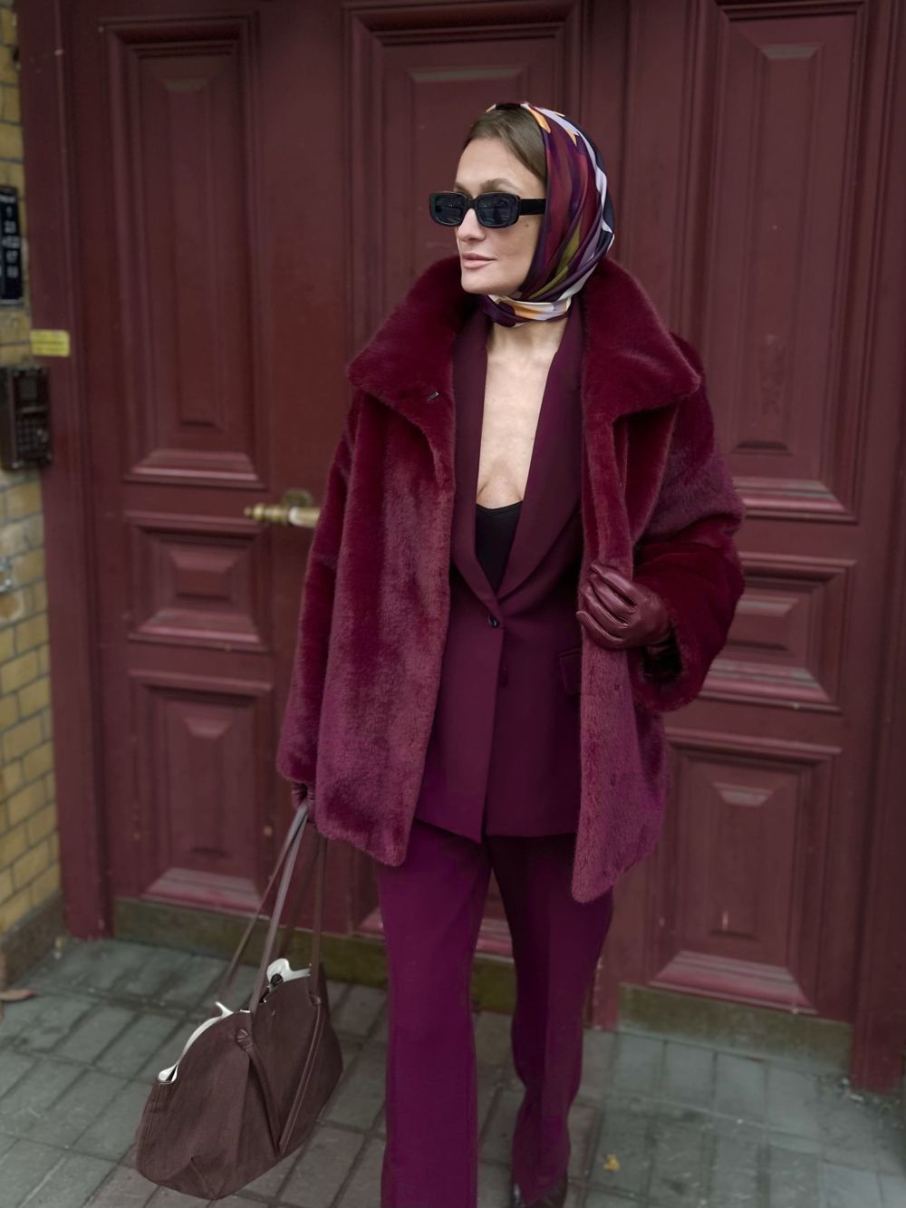 Шуба Marsala из искусственного эко меха от ANSE, Вишнёвый цвет, размер S, M, L, XL, , .