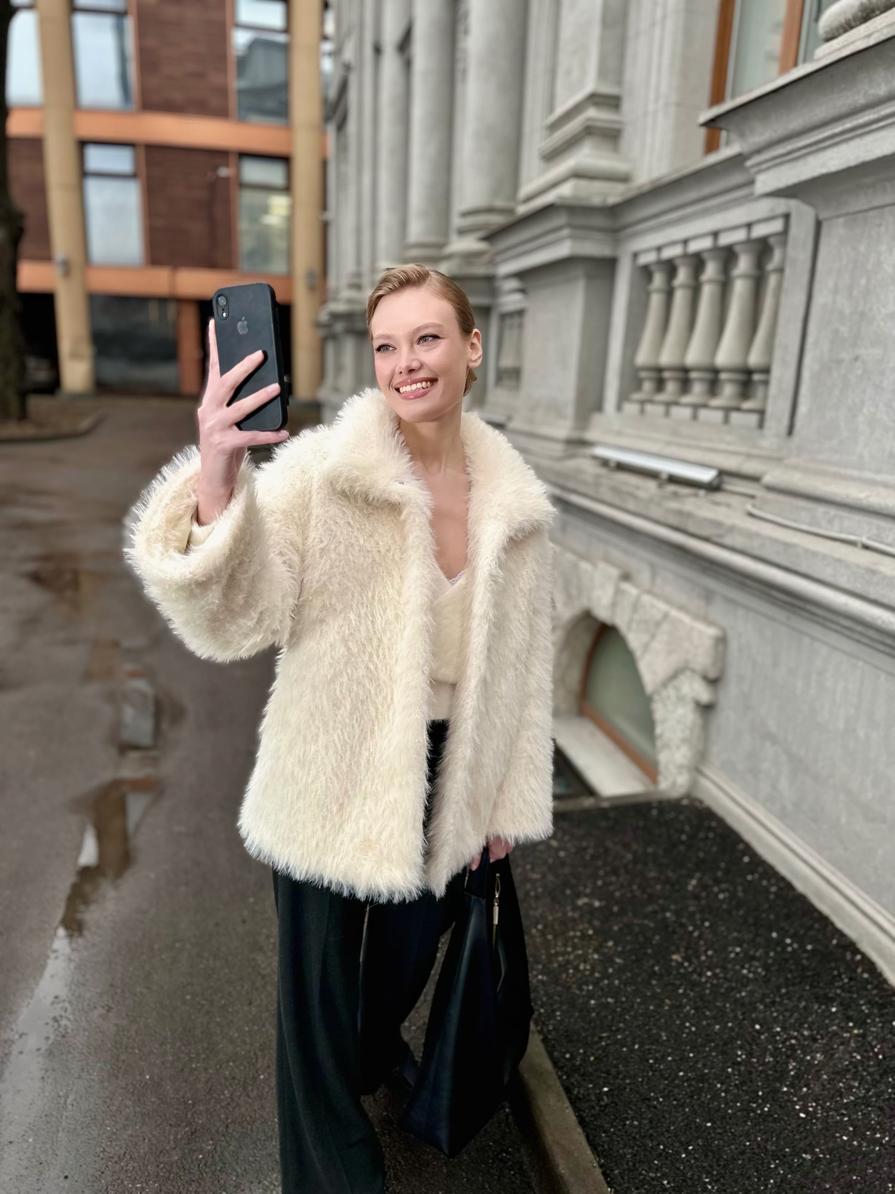 Шуба Calmness из искусственного эко меха от ANSE, Белый цвет, размер S, M, L, XL, , .