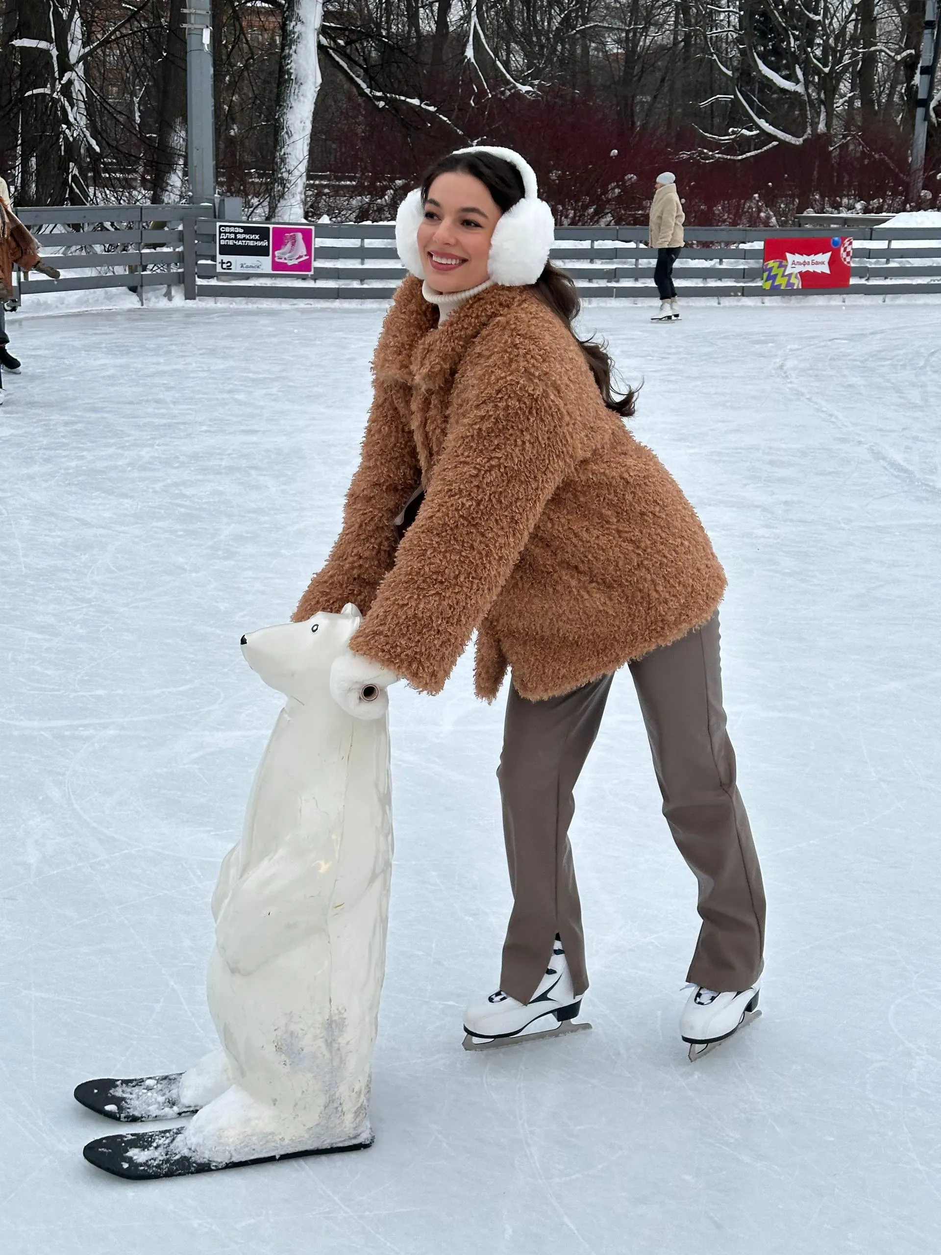 Шуба Browny из искусственного эко меха от ANSE, Карамельный  цвет, размер S, M, L, XL, , .