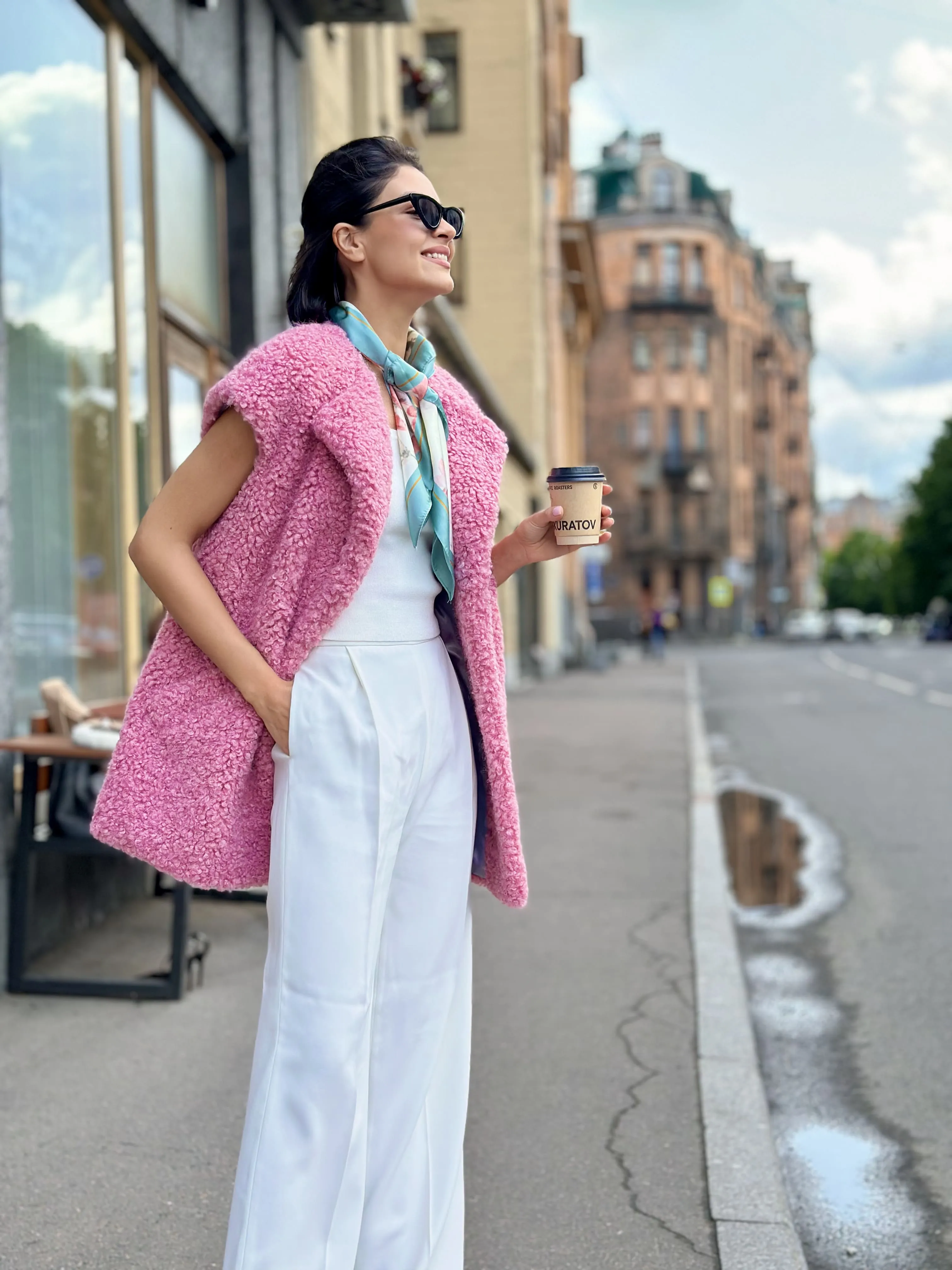 Жилет Sweet из искусственного эко меха от ANSE, Ягодный сорбет  цвет, размер S, M, L, XL, XXL, , .