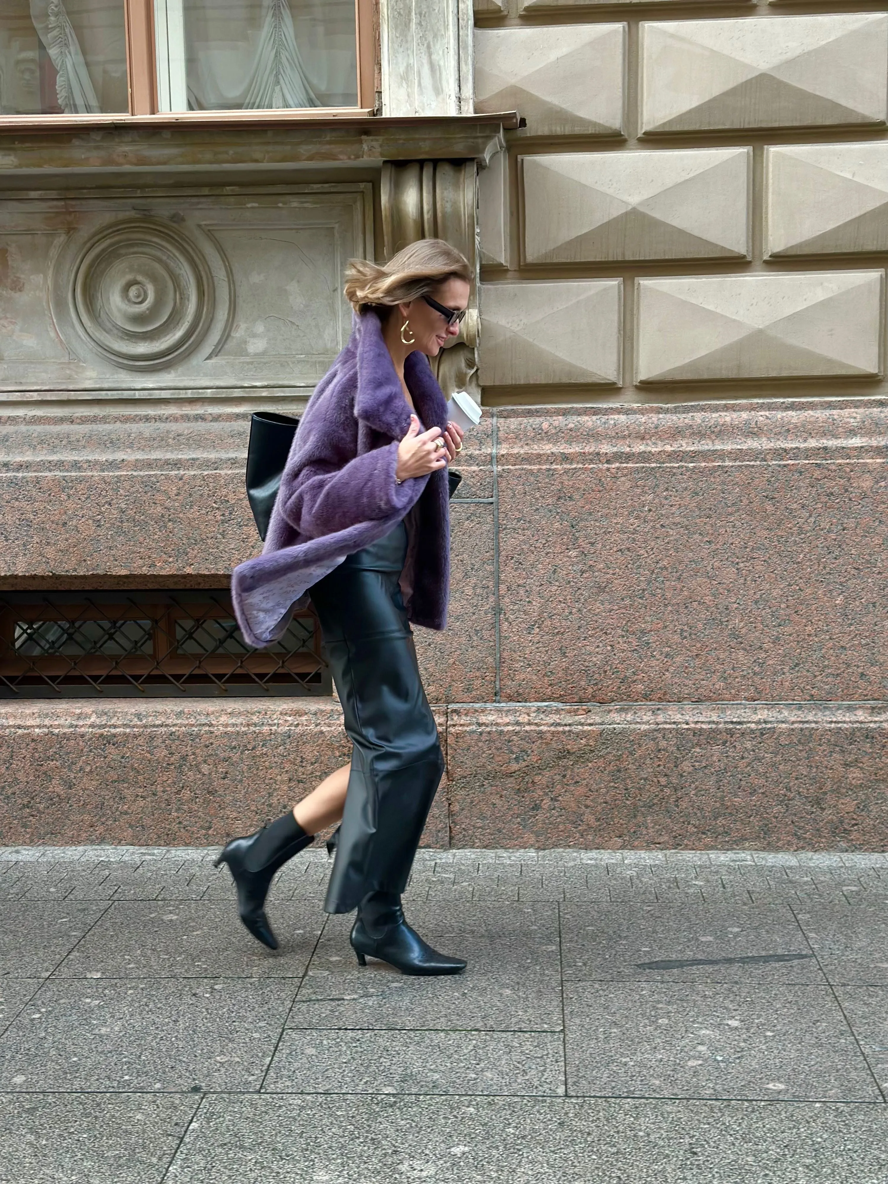 Шуба Accent из искусственного эко меха от ANSE, Сиреневый цвет, размер S, M, L, XL, XXL, , .