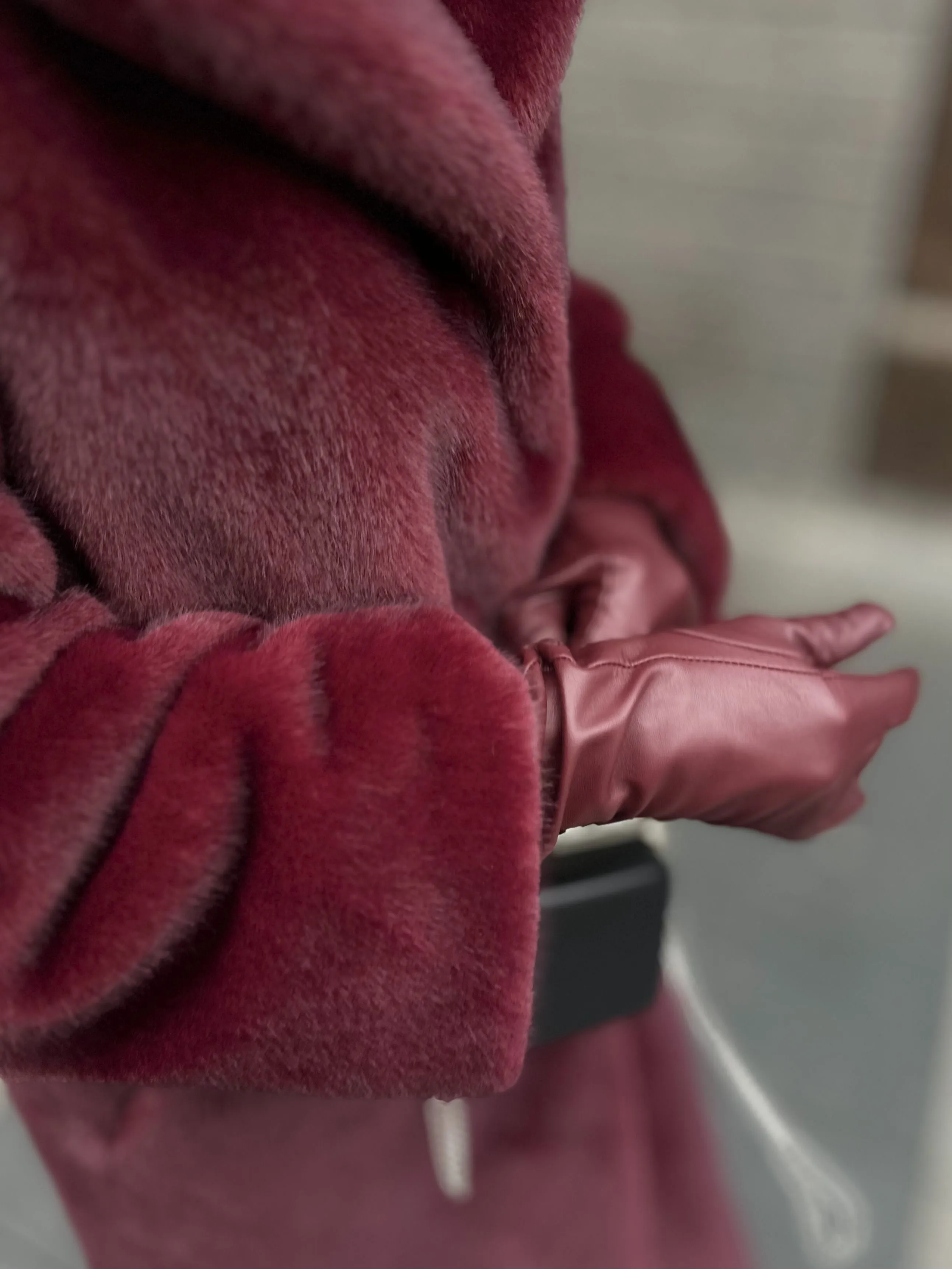 Шуба Bordo из искусственного эко меха от ANSE, Вишнёвый цвет, размер S, M, L, XL, XXL, , .