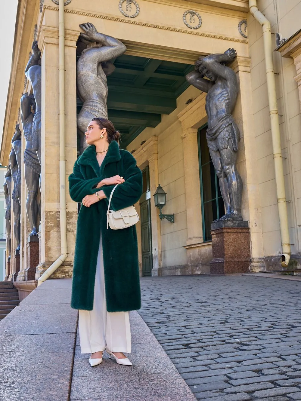 Шуба Lucky из искусственного эко меха от ANSE, Изумрудный цвет, размер S, M, L, XL, , .