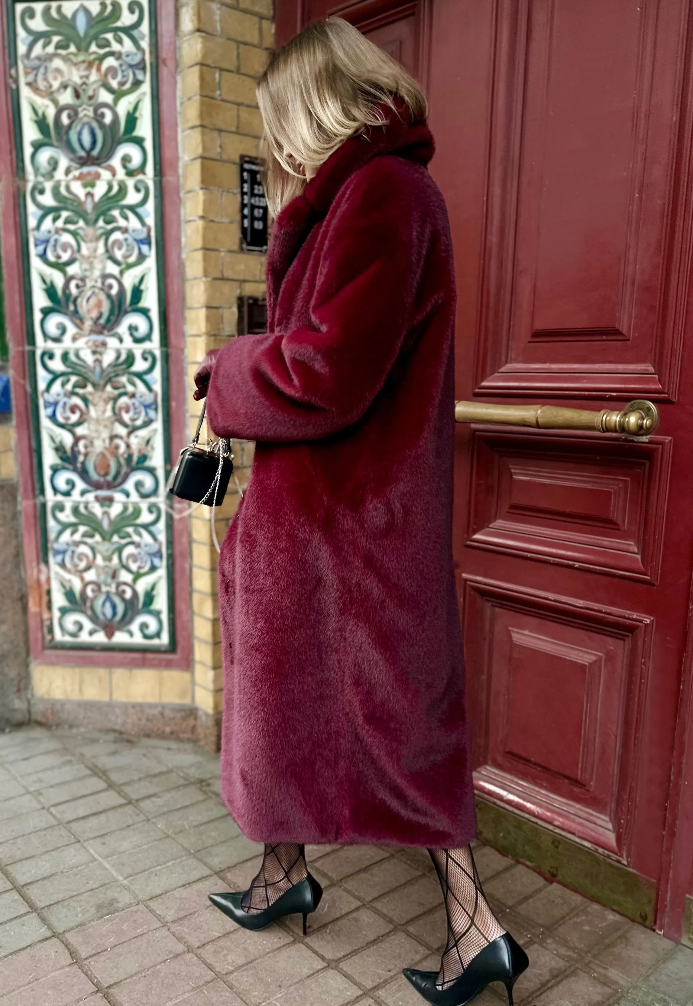 Шуба Bordo из искусственного эко меха от ANSE, Вишнёвый цвет, размер S, M, L, XL, XXL, , .