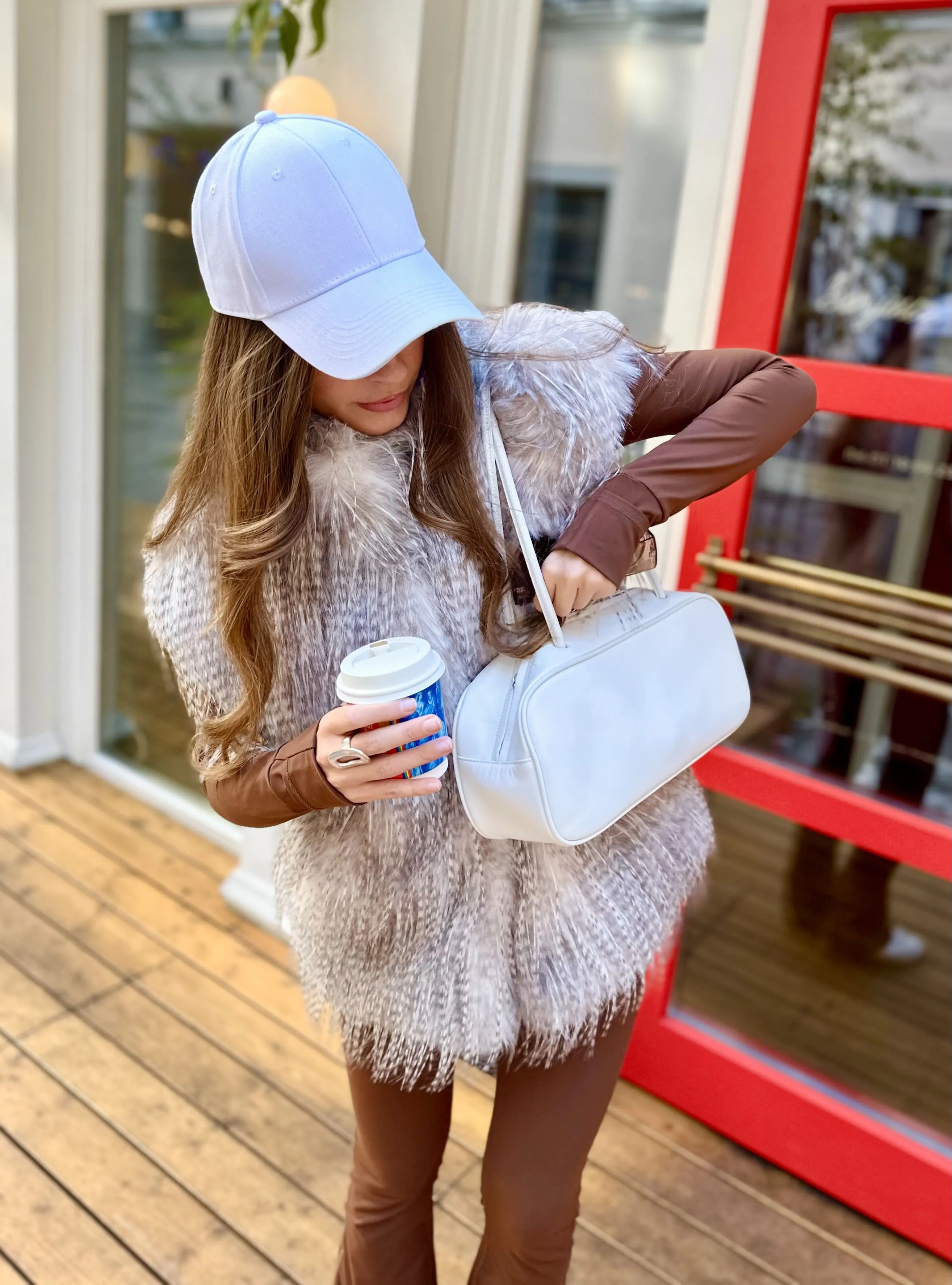 Жилет Star из искусственного эко меха от ANSE, Серо-бежевый цвет, размер S, M, L, XL, , .