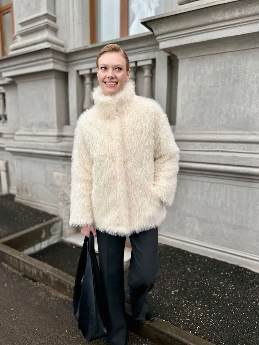 Шуба Calmness из искусственного эко меха от ANSE, Белый цвет, размер S, M, L, XL, , .