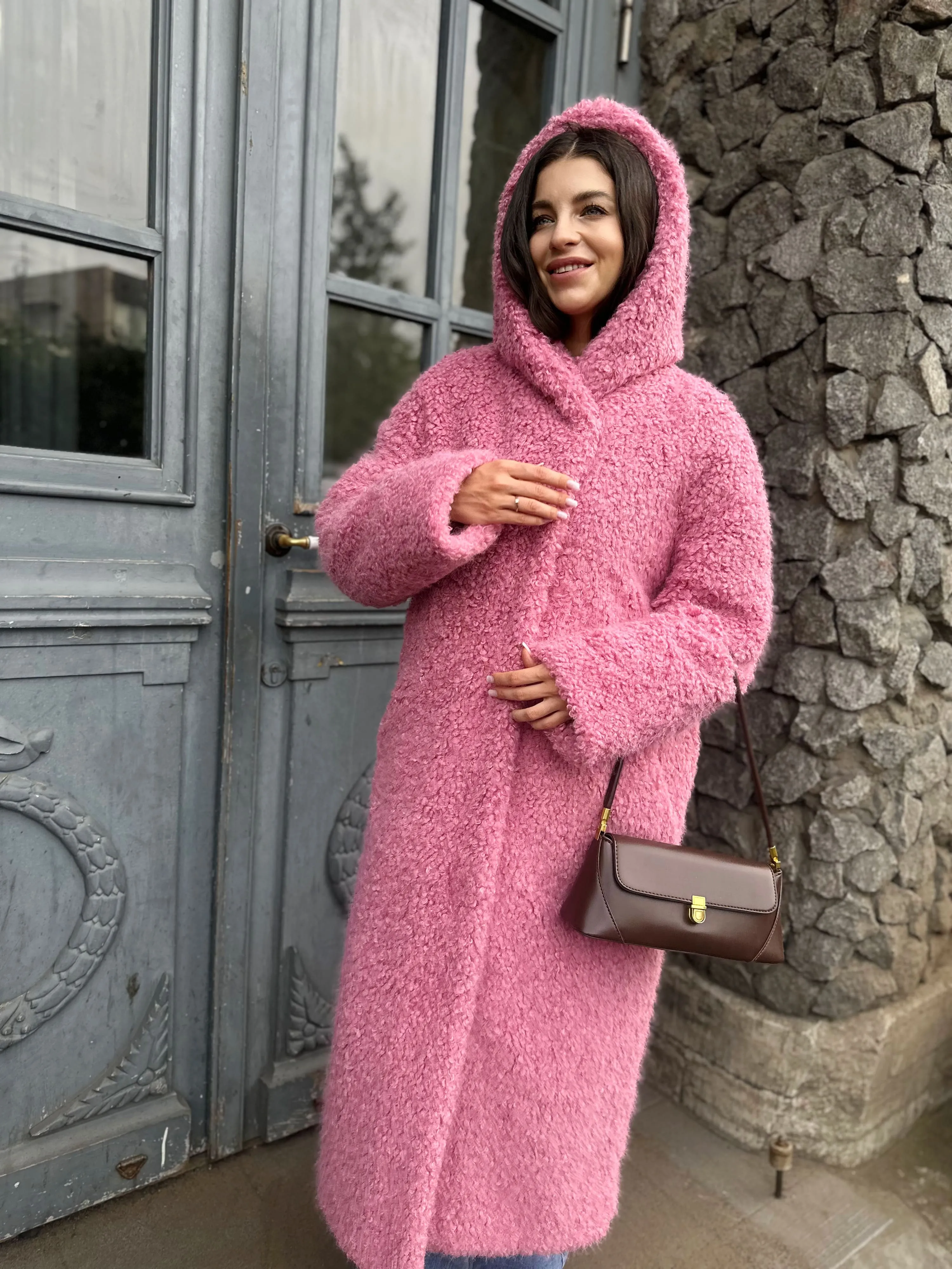 Шуба Pink Fruit из искусственного эко меха от ANSE, Ягодный сорбет  цвет, размер XS, S, M, L, XL, , .