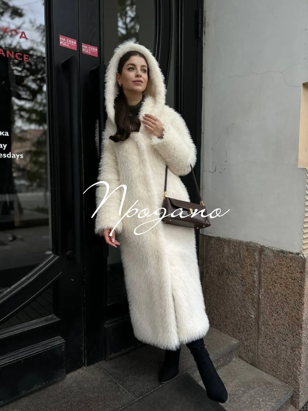 Шуба Ice Cream из искусственного эко меха от ANSE, Молочный цвет, размер XS, S, M, L, XL, , .